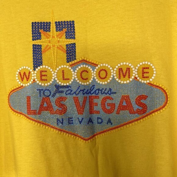 Welcome To Las Vegas Navada Yellow T-Shirt SZ XL - Picture 2 of 7